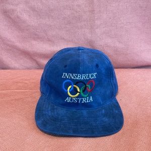 Vintage Innsbruck Austria Olympics Adjustable Hat Cap Rayon SnapBack